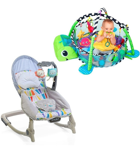 Imagen 1 de 7 de Silla Mecedora Bebe 18kg Musical + Gimnasio Pelotero Oferta!