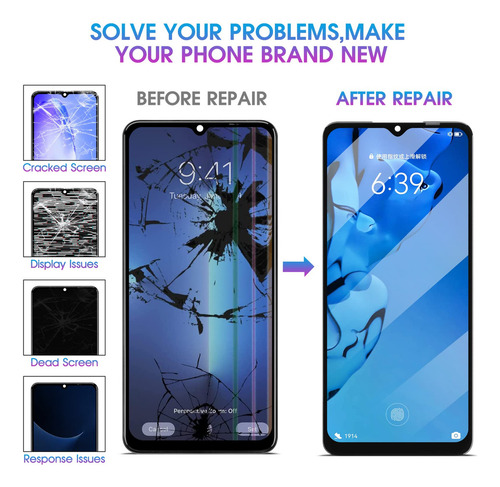 Conjunto de pantalla y pantalla LCD táctil Para Samsung Galaxy A22 5g Con Marco Sm-a226b, Sm-a226b/ds, Sm-a226b/dsn, Sm-a226br, Sm-a226br/n, Sm-a226l