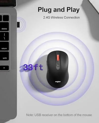 Ratón Inalámbrico Usb, 2 4g Con 6 Botones Y 4000 Dpi Ajustab