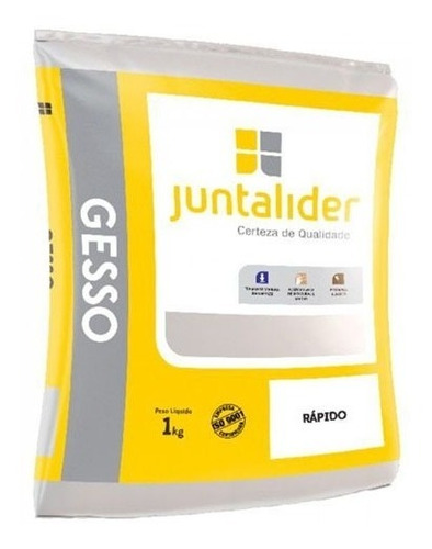 Saco De Gesso Em Pó Branco Secagem Rápida 1kg Juntalider