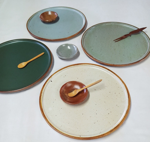 Imagen 7 de 9 de Platos Redondos 30cm Cerámica Gres Vajilla Restaurante