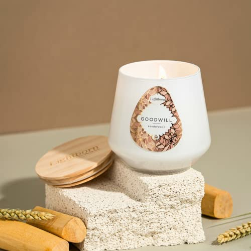 Lightborn Sandalwood Goodwill Scented Candle | 10.2 Oz ...