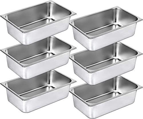 6 Pack Hotel Pan Full Size 6-pulgada Steam Table Pan 22 Gaug