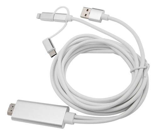 3 En 1 Micro Usb Tipo C A Hdmi Cable Adaptador De Espejo Hdm