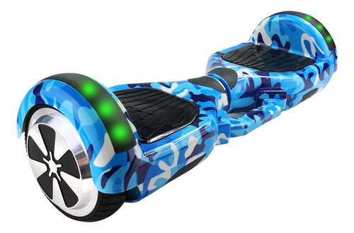 Hoverboard Overboard Skate Elétrico 6.5 Bluetooth Com Led Cor Azul Camuflado