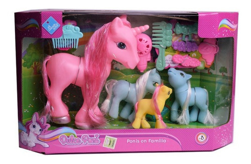 Pony Y Su Familia Muñecos X 4 Con Accesorios El Duende Azul