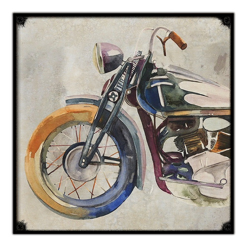 #341 - Cuadro Decorativo Vintage - Moto Harley Retro Poster