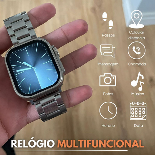 Smartwatch Plus Ultra Cor Da Caixa Branco Nfc+7 Pulseira