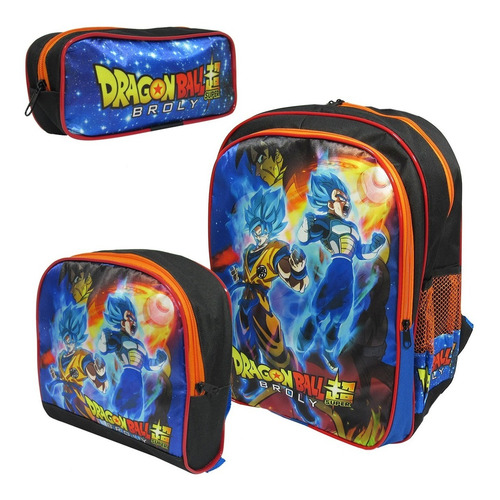 Kit Escolar Mochila De Costas Dragon Ball Super Tamanho G