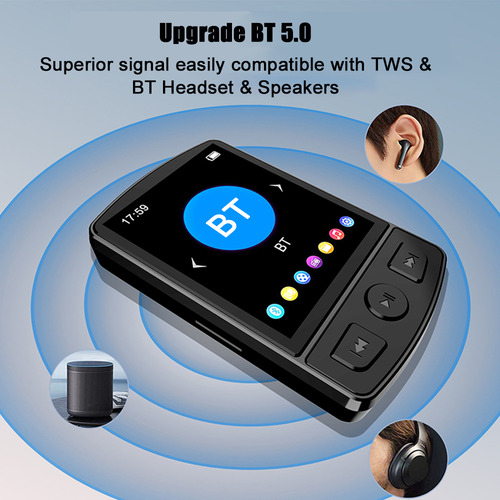 Reproductor De Mp3 Con Pantalla Digital Bt5.0 Con Altavoz Po
