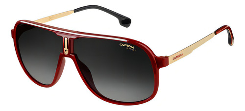 Lentes De Sol Carrera 1007s Contrast Iconic Pilot 62mm Suns Color de la lente Gris oscuro Color de la varilla Dorado/Negro Color del armazón Red/Gold/Black C9A/9O Diseño Contrastado