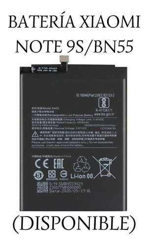 Batería Xiaomi Note 9s - Bn55.