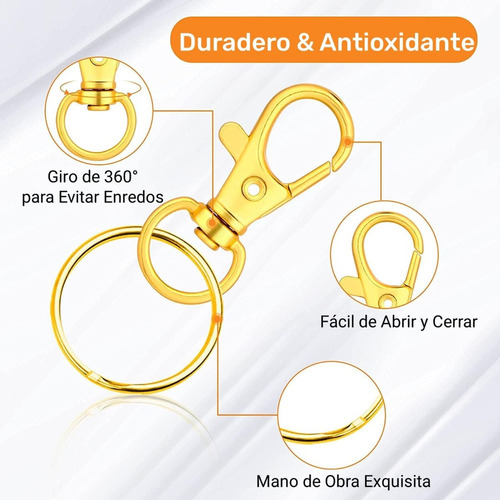 U, Gancho For Llavero Macrame Dorado (50 Piezas + 50