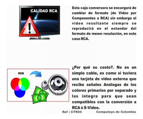 Caja Conversora Rgb A Rca Compuesto O S-video Computoys Sas