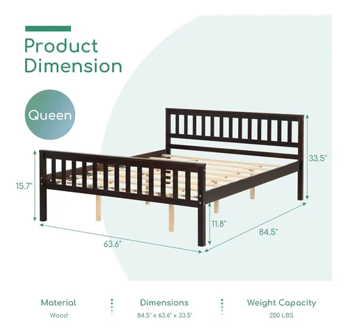 Base De Cama Queen Clasica Y Resistente, Comoda Y Practica