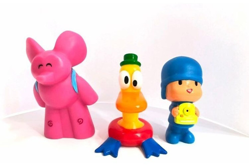 Kit Pocoyo De Banho + Elly + Pato Kit 3 Bonecos 