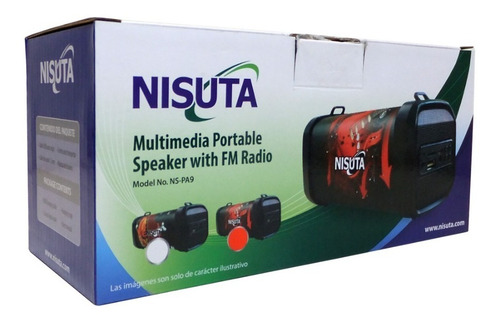 Parlante Portatil Bluetooth Nisuta Ns-pa9 Radio Fm Aux Usb