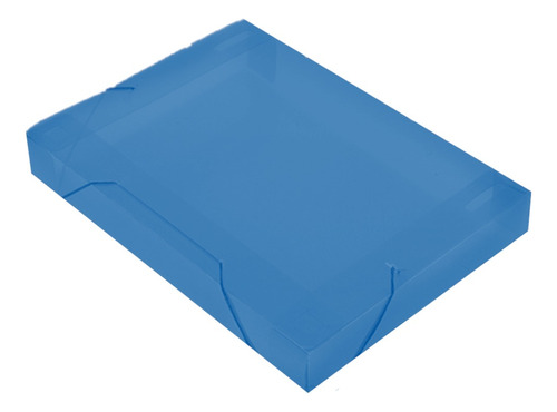 Pasta Com Elástico Plástica Ofício 18mm Escolar Azul Kit 10