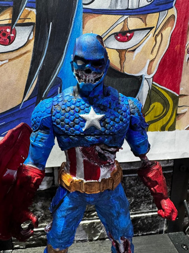 Figura De Acción Capitán América Zombie (Reacondicionado)