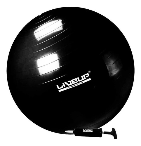 Bola Suiça Premium - 65cm - Preta - Liveup Sports Com Bomba