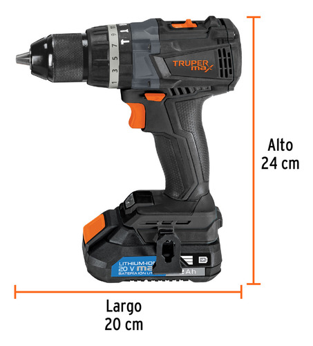Rotomartillo Inalámbrico 1/2 20v Sin Carbones Truper 101453