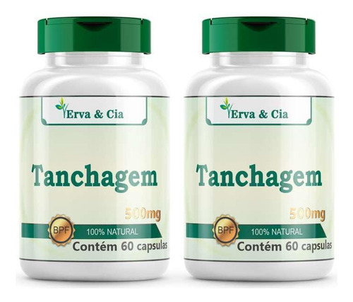 Tanchagem Pura Natural Em Capsulas 500mg Kit 2 Frascos