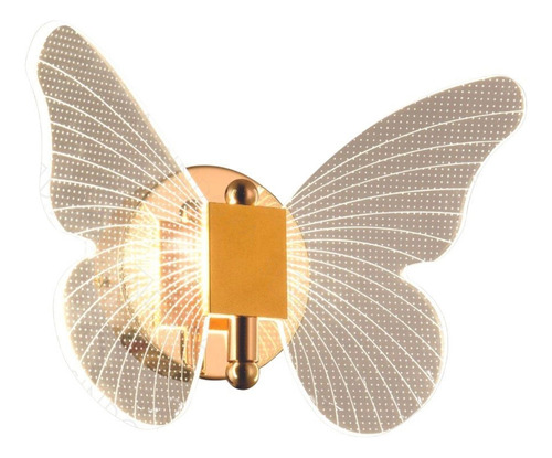 Arandela Borboleta Gold P/cabeceira Corredor Quarto Infantil Cor Dourado 110V/220V