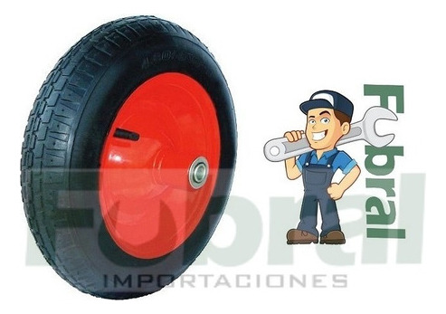 Rueda Inflable De 14x3.5 Con Eje De 16mm Fubral