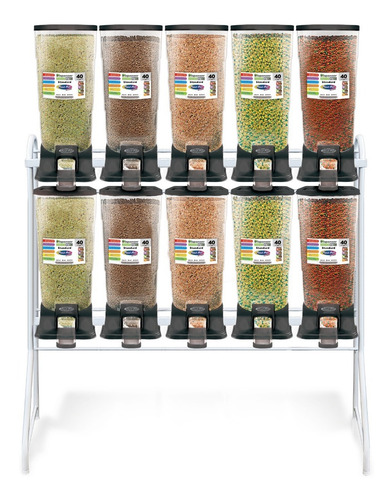 Imagem 1 de 2 de Dispenser Duplo Porta Racao 10 X 37 Litros