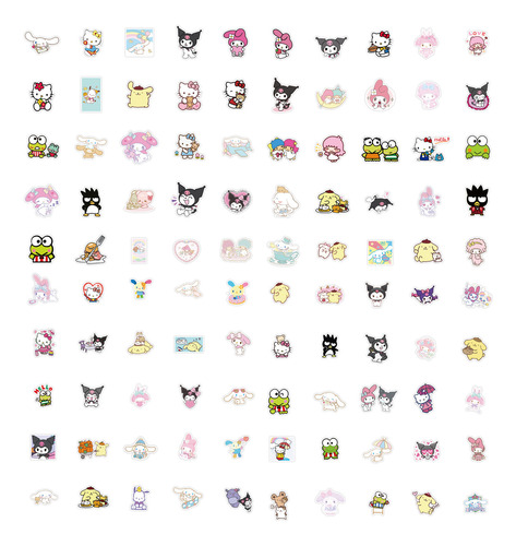 Hello Kitty Kuromi Keroppi Sanrio Stickers Calcomanias 50pz