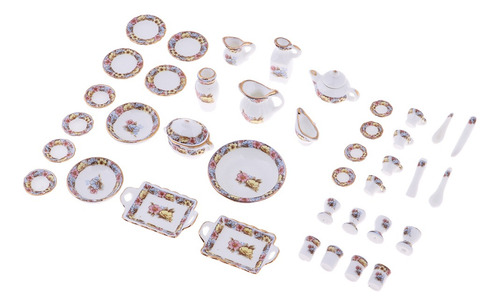 40 Unidades Set De Juego De Té Para Escala 1/12 Dollhouse
