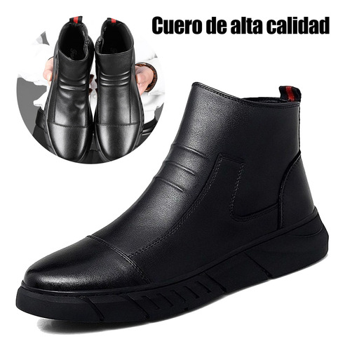 Hombres Casual Zapatos De Cuero Senderismo Chelsea Botas De