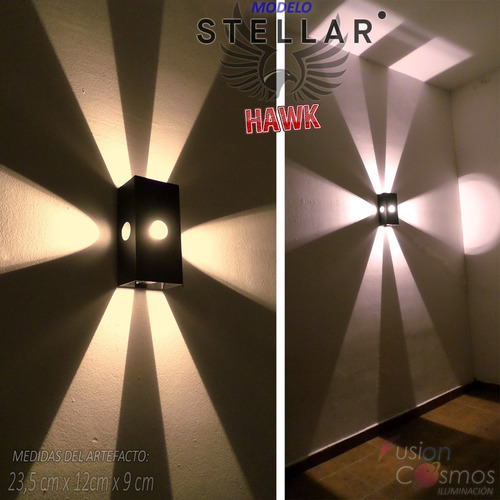 Imagen 5 de 9 de Bañador Pared Tipo Cañon Proyecta 6 Rayos- Ave Fénix Bar Led
