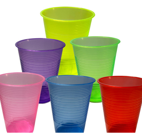 6 Vasos Fosforescente Reutilizable 16 Oz