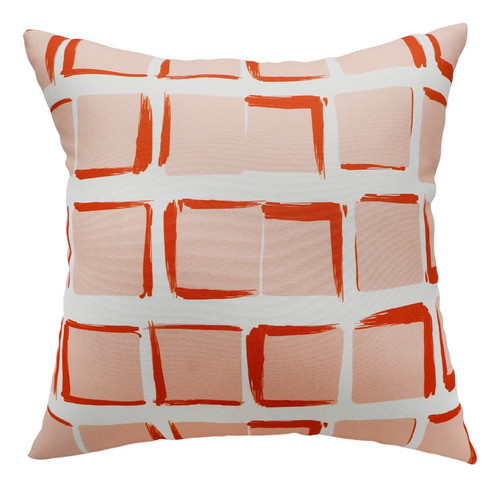 Set 4 Cojines Decorativos 45 Cm Relleno Cierre Sala Cama Naranja Claro Diferentes Diseños