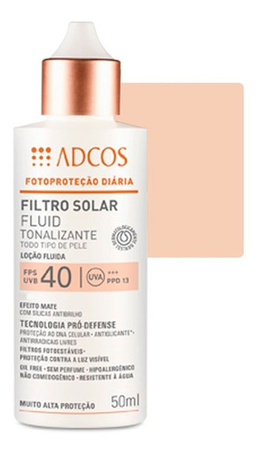 Adcos Filtro Solar Tonalizante Fps 40 Fluid Ivory 50ml