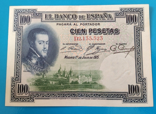 Antiguo Billete De 100 Pesetas De 1925 D, Nuevo.