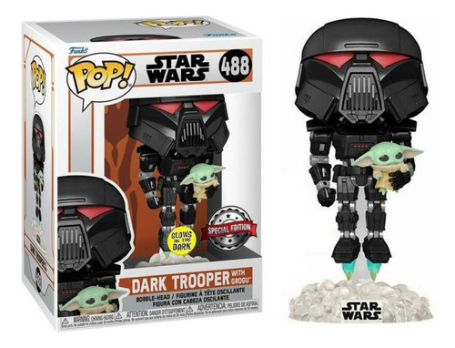 Funko Pop Star Wars Dark Trooper With Grogu