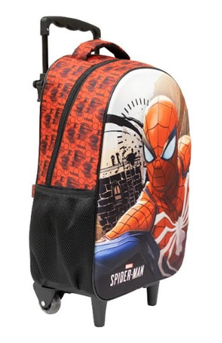 Mochila De Rodas Escolar Spider Man 3d Original Disney