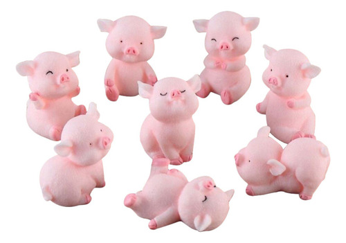 8 Peças De Porquinhos Em Miniatura, Modelos, Decorações, Bol