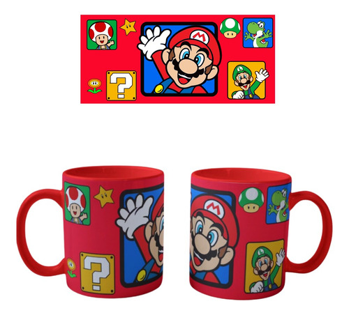 Mug De Mario Bros Personalizado Colores