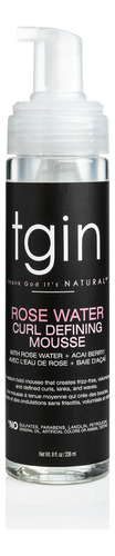 Tgin Rose Water Defining Mousse Para Cabello Natural, Rizos.