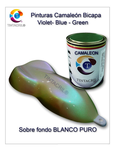 Pintura Camaleón Bicapa X 1/2 Lt.  Violeta - Azul - Verde