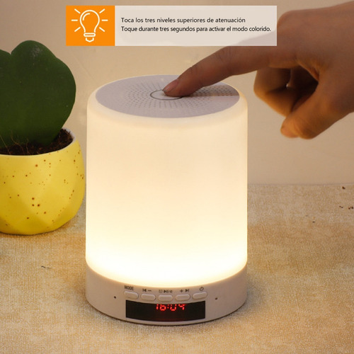 Lámpara Led De Noche Con Altavoz Bluetooth Inalámbrico Reloj