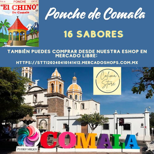 Ponche De Comala Sabor Coco Marca El Chino 1 Lt
