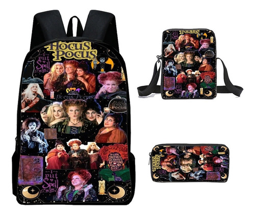 . Estuche Para Lápices Kawaii Hocus Pocus Schoolbag De 3 Pie