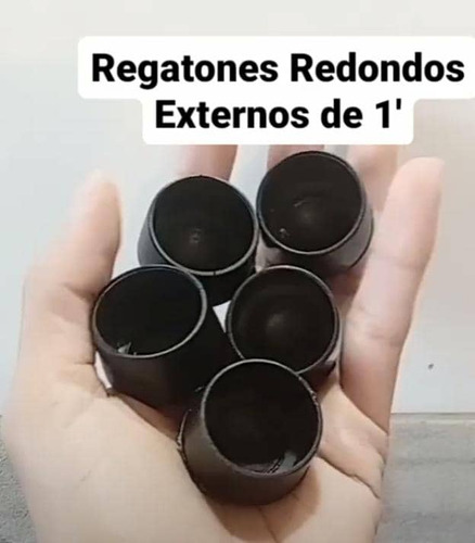 Regatones Plásticos Negro Redondo Externo Para Tubo De 1'