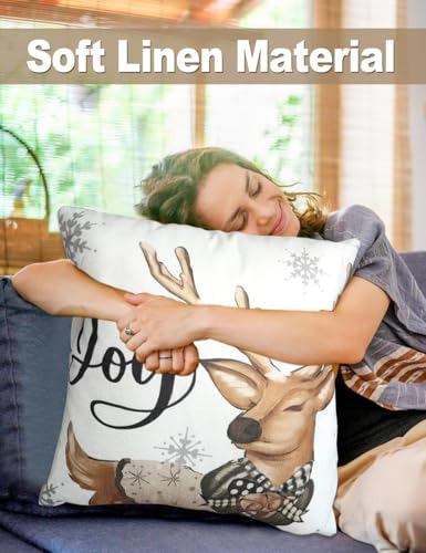 Set De 4 Fundas De Almohada Navideñas Con Impresión A Doble