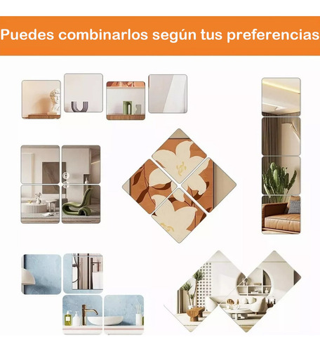 Juego De Espejos De Pared Acrílicos Con Pegatina,40pc