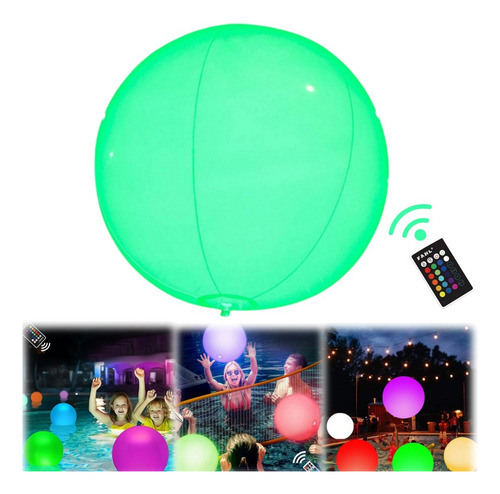 Con Luz Led Verano Pileta Pelota Inflable Playa 60cm